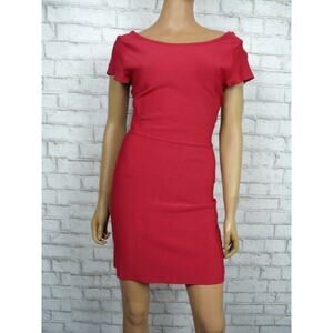 BCBG MaxAzria New Red Full Needle Stretch Knit Bandage Dress Large NEW